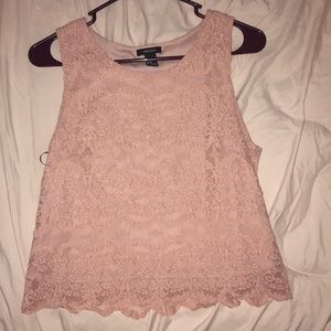 mauve lace tank top